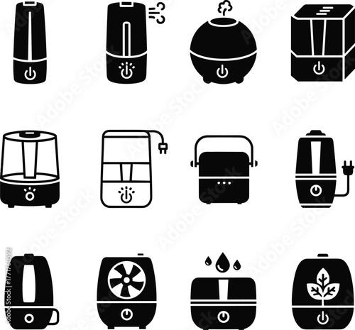 Humidifier and Air Purifier Icons diffuser aroma diffuser