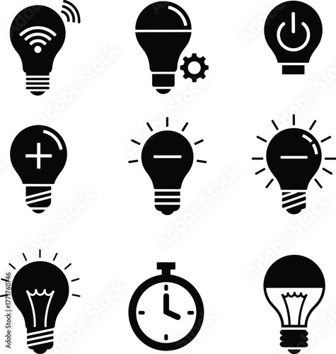 Light Bulb and Timer Icons idea innovation