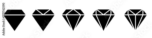 Diamond icon vector set. gemstone illustration sign collection. jewel symbol.