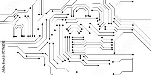 High-tech technology background texture. Circuit board vector illustration. Abstract digital circuit board on an electric blue technological background.