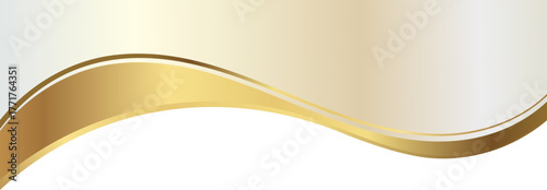Elegant soft gold and champagne foil wave corner border with smooth metallic subtle glow corner, ideal for luxury invitations, packaging, labels, and premium graphic templates.