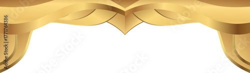 Elegant soft gold and champagne foil wave corner border with smooth metallic light foil border, ideal for luxury invitations, packaging, labels, and premium graphic templates.