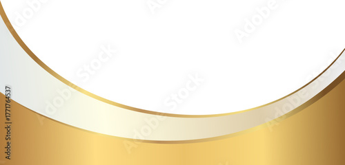 Elegant soft gold and champagne foil wave corner border with smooth metallic subtle ribbon arc, ideal for luxury invitations, packaging, labels, and premium graphic templates.