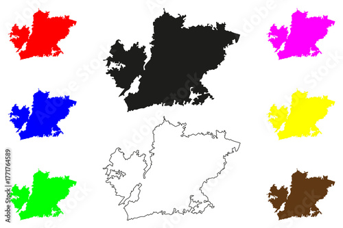 Abeokuta city (Federal Republic of Nigeria, Ogun State) map vector illustration, scribble sketch Abeokuta map