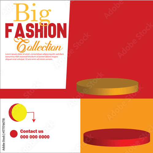 Online shopping flyer square design