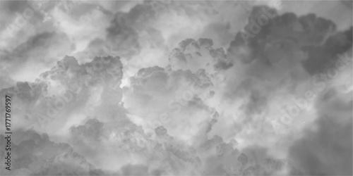 Light Grey and White Abstract Texture. Smoky Grey and White Minimal Background. cloudscape of rain and storm clouds 3d illustration transparent background clip art. Grey storm clouds .
