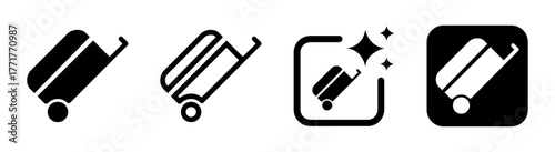 Suitcase icon travel sign and tourism vector illustration showing baggage handling and transparent PNG symbol for travelling and vacation concepts