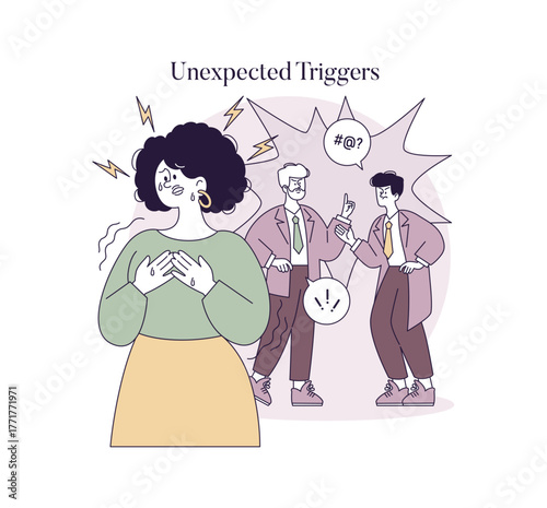 Emotional Response to Conflict Vector Illustration