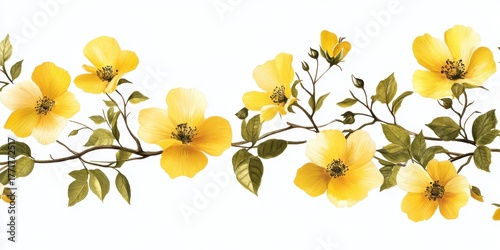 Yellow flowers isolated on whit