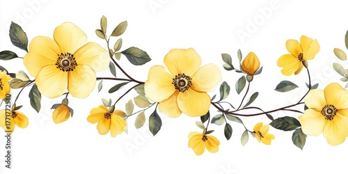 Yellow flowers isolated on whit