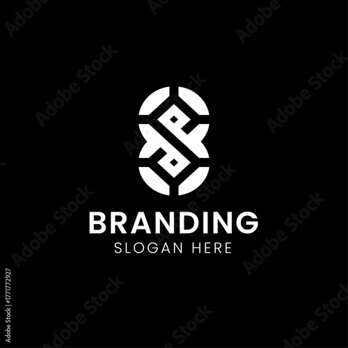 geometric letter s infinity logo template