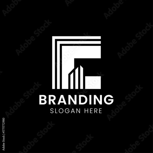 Letter c real estate building logo