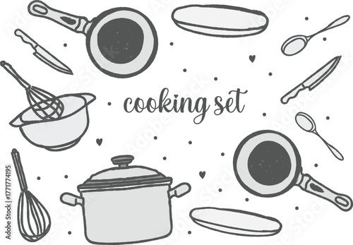 set of cooking utensils