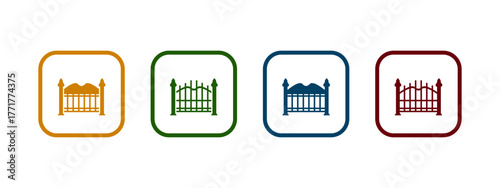 decorative gate icon vector illustration. decorative gate icon in different color design.
