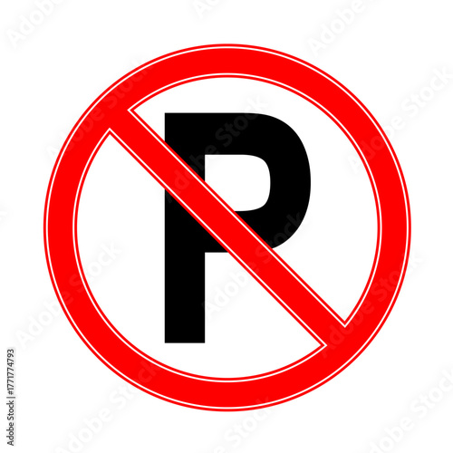 No parking sign. not to park logo