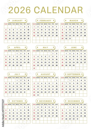 Minimalist 2026 Calendar