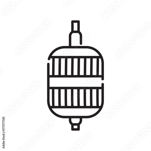 fuel filter black line icon. Vector isolated element