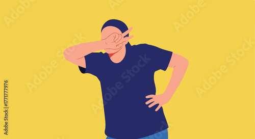 Simple illustration of a person posing with hand gesture