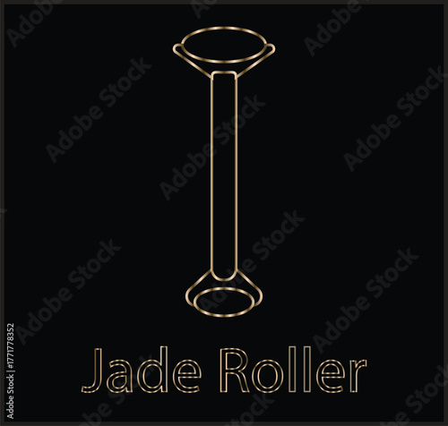 Facial roller icon for skincare massage, beauty therapy tool to improve circulation, tighten skin and relax muscles transparent background.3D effect.