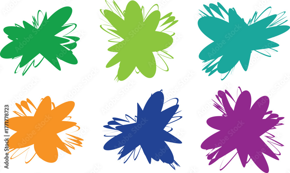 Fototapeta premium Artistic Flower Vector Bundle – Trendy Silhouette Shapes and Vintage Floral Symbols for Labels, Web Graphics, and Creative Design Projects