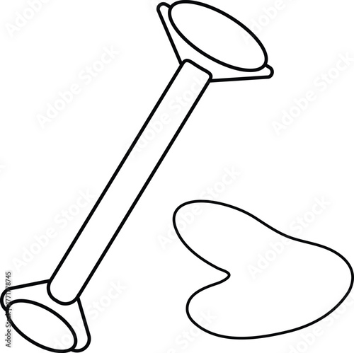 Facial roller icon for skincare massage, beauty therapy tool to improve circulation, tighten skin and relax muscles transparent background.