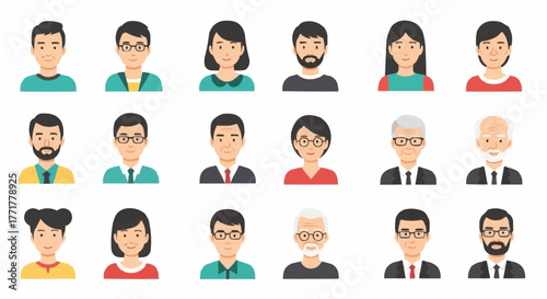 Diverse group of people portraits representing various ages and ethnicities.