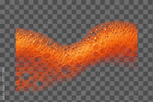 Realistic drink froth and carbonated bubble texture isolated transparent glowing effect PNG