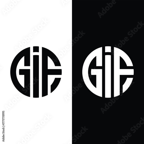 GIF creative initials circle logo concept Stock Vector.