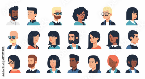 Diverse collection of illustrated headshots representing various individuals and personalities.