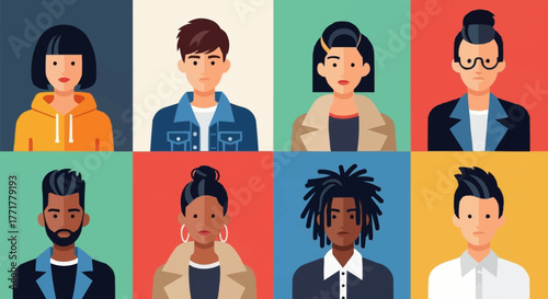 Diverse group of people portraits in a grid layout.