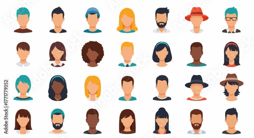 Diverse collection of anonymous avatar icons representing various people.