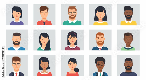 Diverse collection of stylized human portraits representing various individuals and personalities.