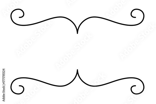 シンプルな装飾フレーム　優雅な曲線ラインデザイン