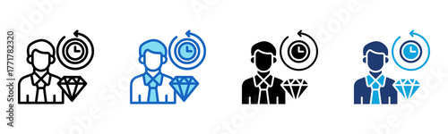 Customer Lifetime Value icon Multi Style Vector Illustration