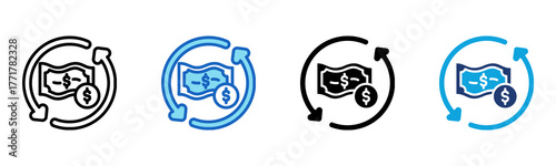 Cashflow icon Multi Style Vector Illustration