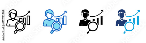 Performance Review icon Multi Style Vector Illustration