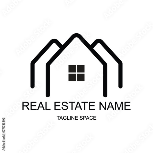 Real estate or home sales business logo on white background.