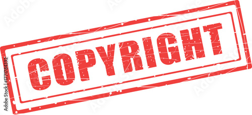 vector illustration red rubber stamp copyright text worn texture concept