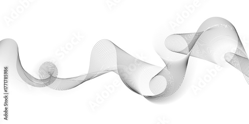 Abstract grey wavy lines Digital frequency track equalizer background. Curved wave smooth stripe seamless pattern. Wave lines created using blend tool. graphic design template banner business wave.	