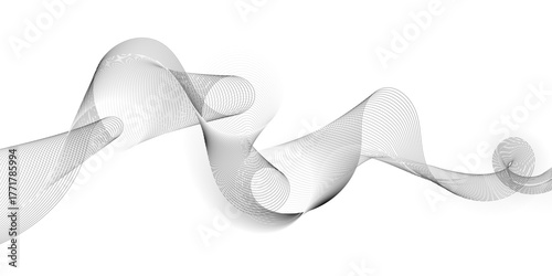 Abstract grey wavy lines Digital frequency track equalizer background. Curved wave smooth stripe seamless pattern. Wave lines created using blend tool. graphic design template banner business wave.	