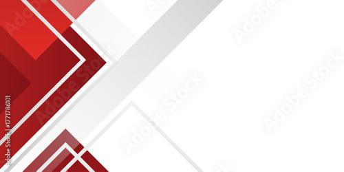 Red, white modern abstract background design.  Hi-tech red corporate abstract background. Geometric vector illustration design with curve wave lines pattern texture. banner pattern presentation bg. 
