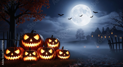 halloween background with pumpkin