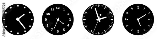 Clock face icon vector set. Wall Clock illustration sign collection. Time symbol. watch symbol or logo.