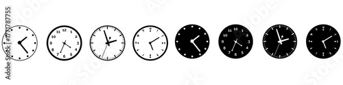 Clock face icon vector set. Wall Clock illustration sign collection. Time symbol. watch symbol or logo.