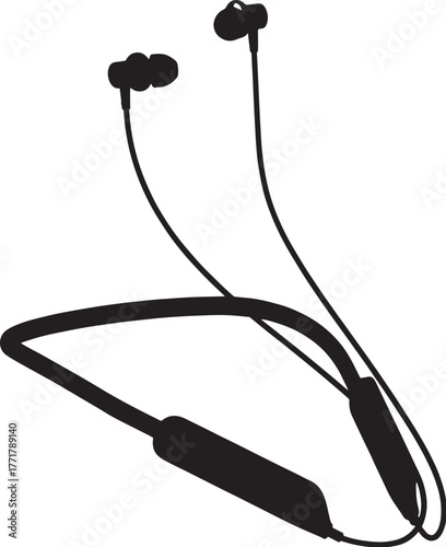 Black wireless headphones on white