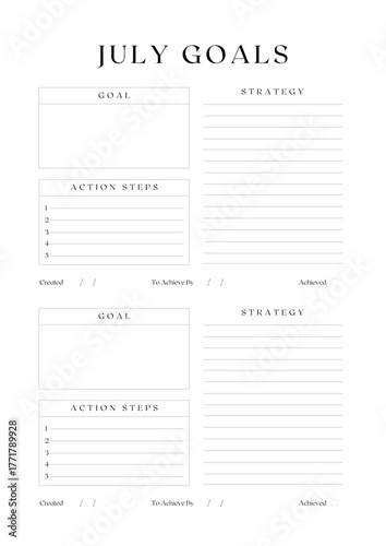 Monthly Goals Planner Template | Elegant Minimalist Productivity Planner - Monthly Goals Planner Template  (2)
