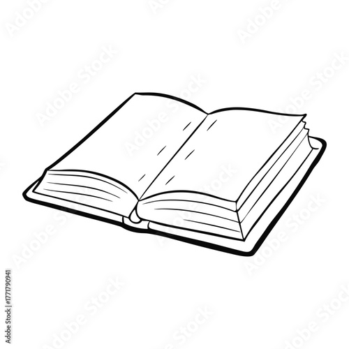 A blank open old book coloring page featuring aged pages and vintage details, perfect for adding creative designs, writing, or artistic touches in your own style.
