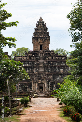 Bakong temple pyramid ancient architecture in cambodia