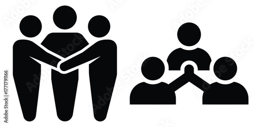 teamwork icon vector set