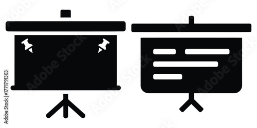 presentation board icon vector set